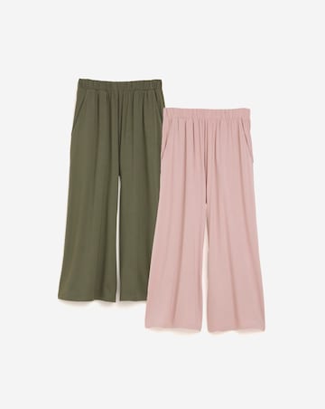 2 Pack Blush/Khaki Jersey Culottes