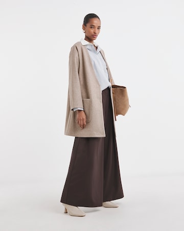 Mushroom Wool Like Collarless Coat