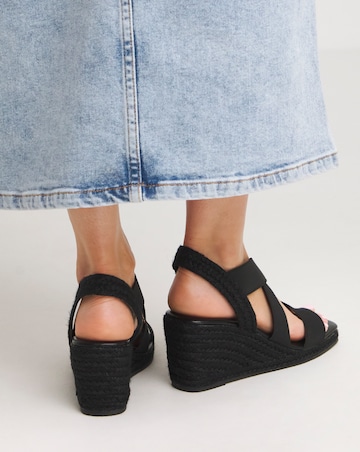 Simply Be Kelly Elastic Strap Wedge Espadrille Sandals - Extra Wide Fit (EEE)