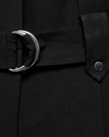 Mango Linen Blend Belted Jumpsuit