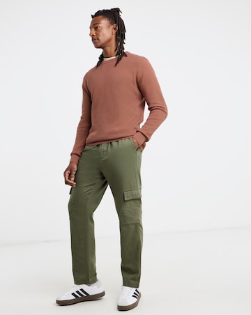 Pink Textured Knitted Crew Neck Jumper