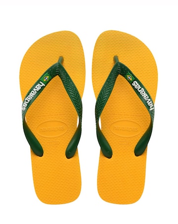 Havaianas Basil Logo Flip Flops - Yellow/Green