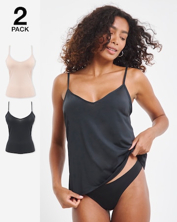 Pretty Secrets (2 Pack) Vests Black/Almond