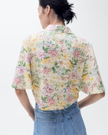Mango Floral Linen Shirt