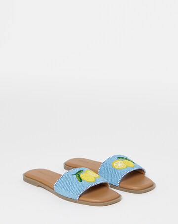 Icon Beaded Fruit Mule Sandals - Wide Fit (E)
