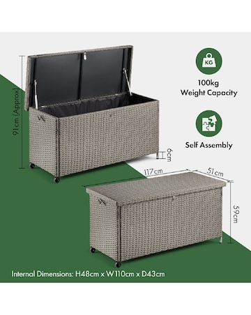 VonHaus Bali 290L Waterproof Outdoor Cushion Storage Box
