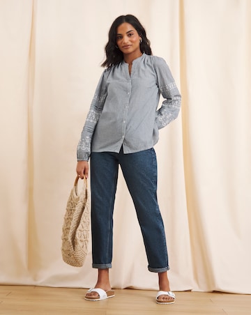 Anise Coralie Embroidered Sleeve Blouse