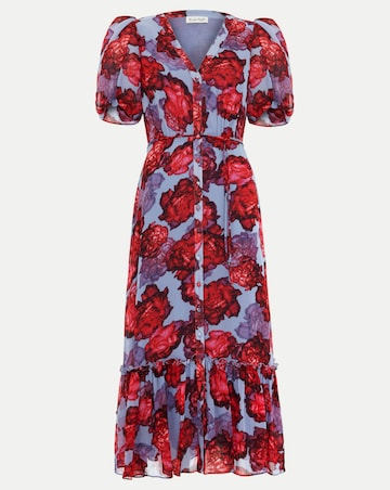 Phase Eight Francesca Floral V Neck Midi Dress