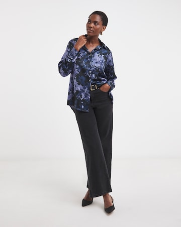 Printed Classic Satin Long Sleeve Shirt