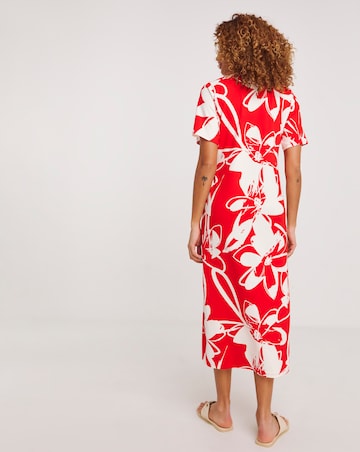 Soft Touch Midi Dress With Zip Front