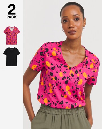 2 Pack V Neck Short Sleeve T-Shirt