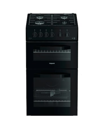 Hotpoint HTG5GCB 50cm Gas Twin Cooker - Black + installation