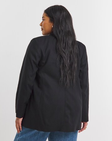 Simply Be Black Relaxed Linen Blend Blazer
