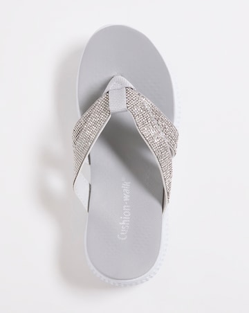 Cushion Walk Glitzy Toe Post Sandal E Fit