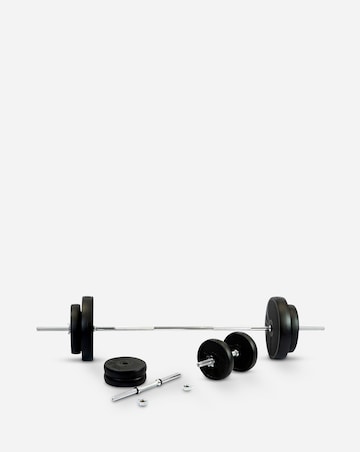 V-fit 50kg Vinyl Barbell & Dumbbell Weight Set
