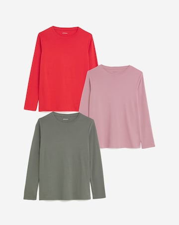 3 Pack Crew Neck Long Sleeve T-Shirts