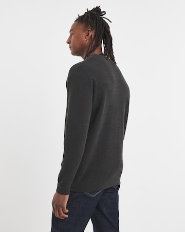 Charcoal Knitted Crew Neck Jumper