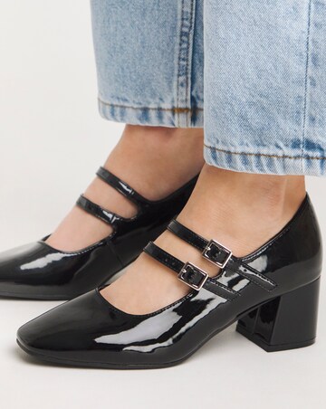 Kody Mary Jane Block Heeled Shoes Wide E Fit