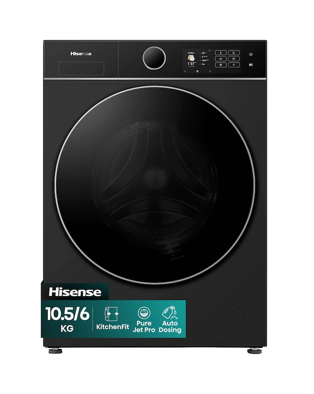 Hisense KitchenFit 5i Series WD5I1045BBQ 10.5kg/6kg Washer Dryer - Black