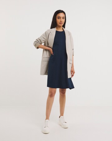 Cotton Slub Puff Sleeve Swing Dress