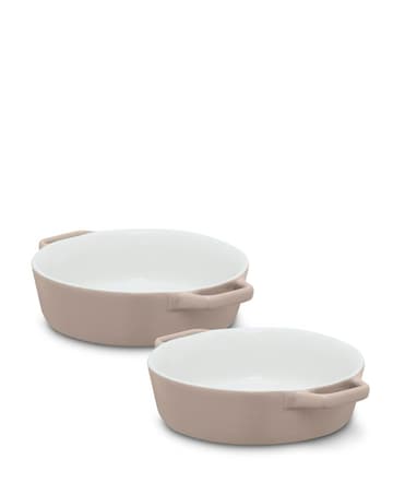 Barbary & Oak Nattura Set of 2 Round Baking Dishes Beige