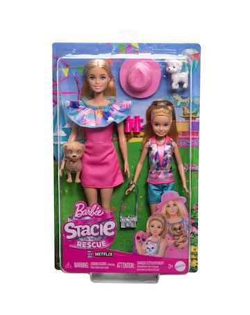 Barbie & Stacie Sister Doll Set with 2 Pet Dogs and Accessories