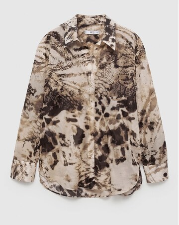 Mango Semi Sheer Animal Print Shirt