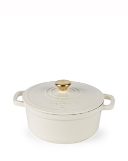 Salter 24cm Cast Iron Casserole Dish Cream