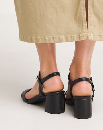 Kylie Barely There Block Heeled Sandals - Wide Fit (E)