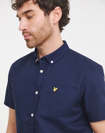Lyle & Scott Short Sleeve Oxford Shirt - Navy