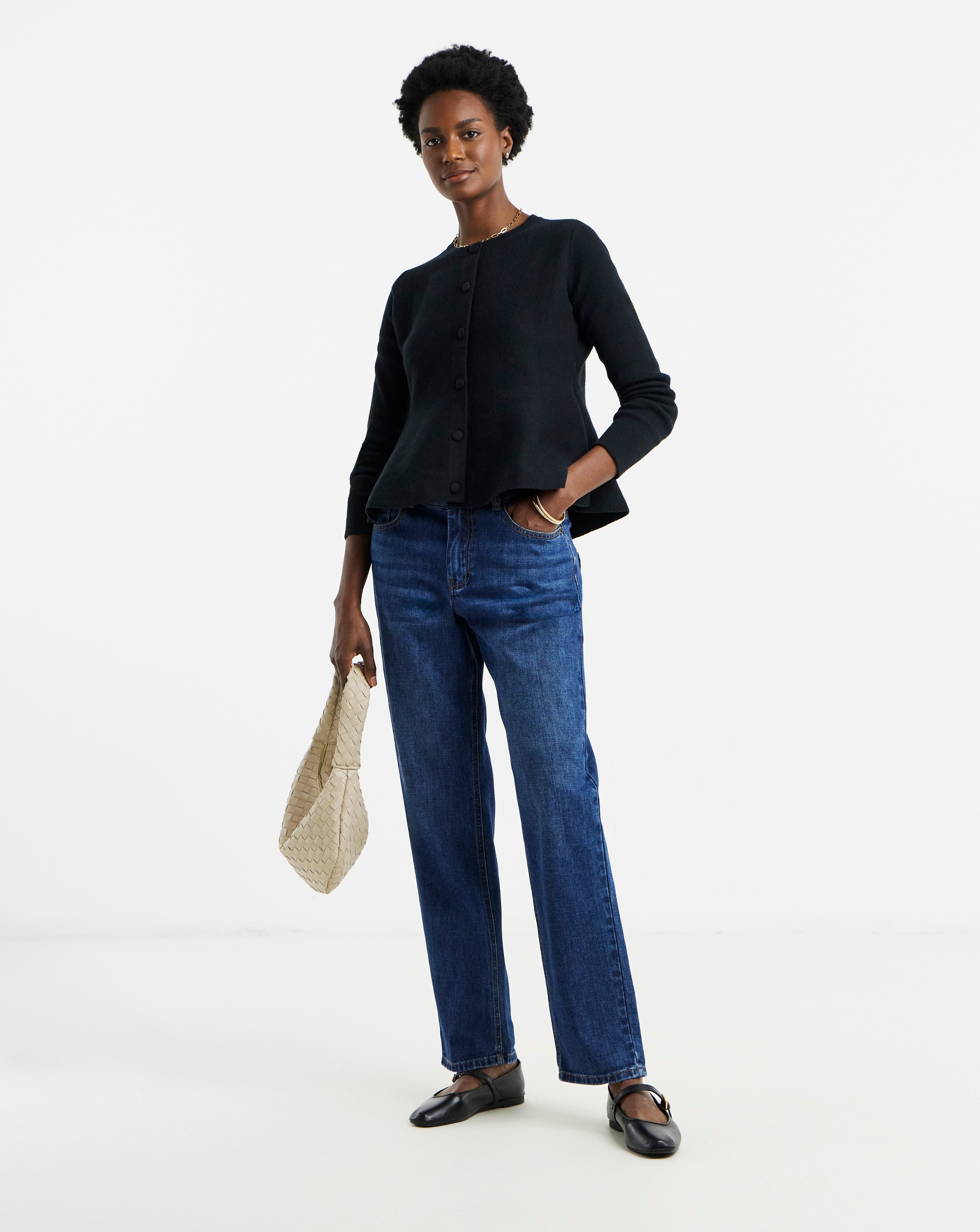 Round Neck Peplum Cardigan | JD Williams