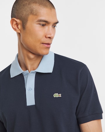 Lacoste Short Sleeve Contrast Collar Polo - Navy