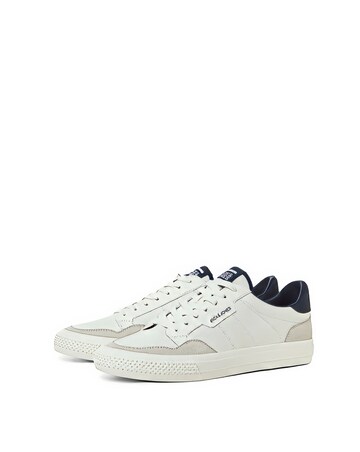 Jack & Jones Faux Leather Logo Trainers - White/Navy