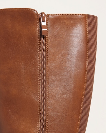 Cushion Walk Block Heel Knee High Boot Wide E Fit Standard Calf