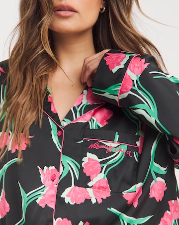 Nobodys Child Satin Revere Long Sleeve Shortie PJ Set