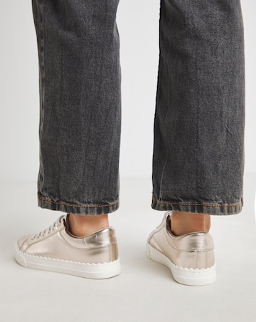 Janey Scalloped Edge Lace Up Trainer - Extra Wide Fit (EEE)