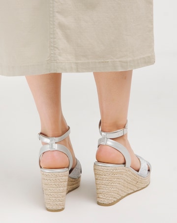 Malibu Crossover Wedge Espadrille Sandals - Extra Wide Fit (EEE)