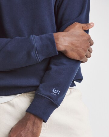 Union Garment Dyed Raglan Crew Neck Sweatshirt-Navy