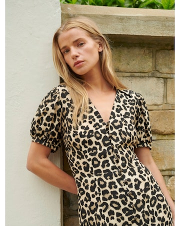 Ro&Zo Leopard Print Shirt Dress