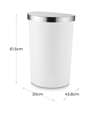 Tower White 50L Curved Sensor Bin