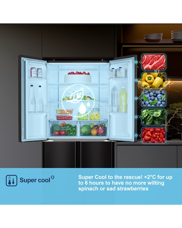 Fridgemaster MQ79394EB American Fridge Freezer- E Rated 175 CM