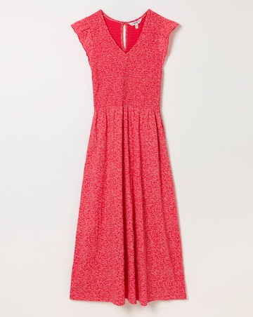 FatFace Demi Coral Jersey Midi Dress