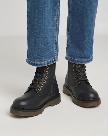 Heavenly Feet Justina Lace Up Chunky Boot Extra Wide EEE Fit