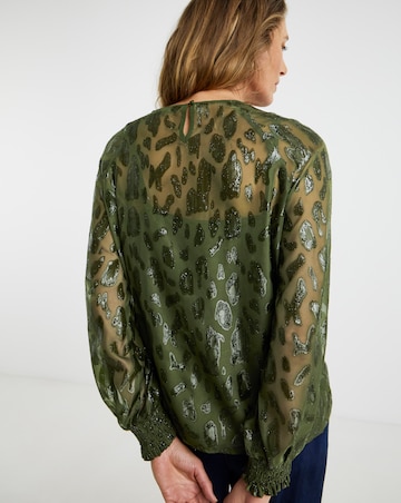 Lurex Jacquard Raglan Blouse