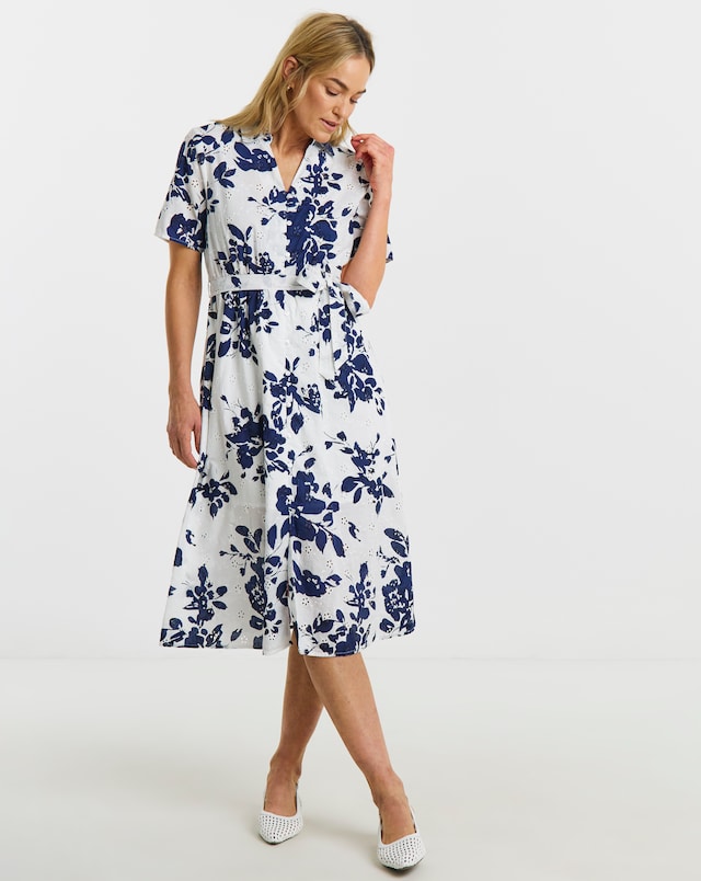 JDY Tallie Printed Shirt Midi Dress