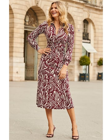 Sosandar Ikat Twist Front Dress