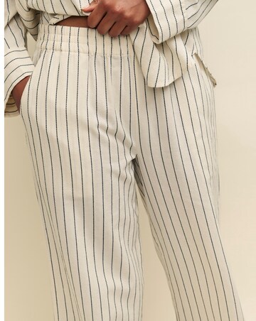 Nobody's Child Cream Pinstripe Wide Leg Trousers