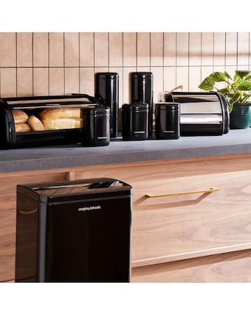 Morphy Richards Black 30L Rectangular Bin