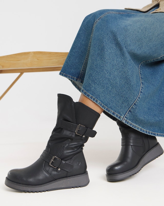 Heavenly Feet Hannah Buckle Boots Wide Fit