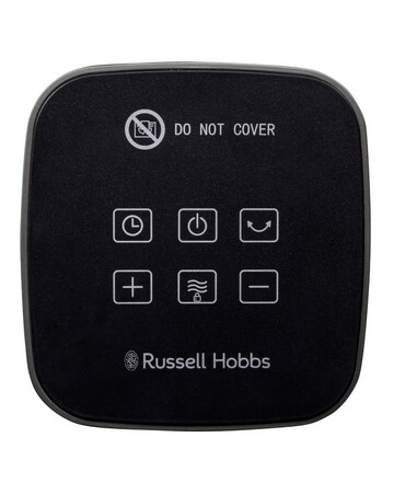 Russell Hobbs Black 2kw Digital Oscillating Ceramic Heater with silver Trim